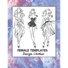 Female Templates Design Clothes: Incredible Drawing Illustration 450 Large Shapes to Create Your Own Designs and Building new Styles. Perfect Fashion - Paperback