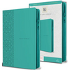 KJV Holy Bible, Large Print Handy Size, Aquamarine Premium Imitation Leather W/Ribbon Marker, Red Letter, Zipper - Bonded Leather