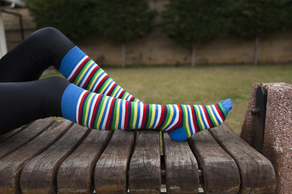 Women's Colorful Stripe Knee High Socks Set
