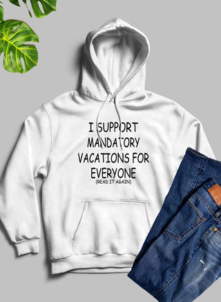 Buy white Vacations for Everyone Hoodie