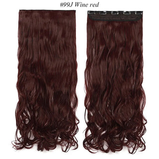 Buy wine-red Synthetic Long Wavy Clip in