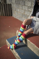 Women's Multiline Stripe Knee High Socks Set
