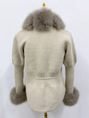 Knitted Sweater Fur Cardigan