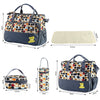 5PCS Baby Nappy Diaper Bags Set Mummy Diaper Shoulder Bags w/ Nappy Changing Pad Insulated Pockets Travel Tote Bags For Mom Dad