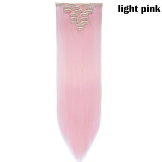Buy light-pink Long Straight Clip in on Hair Extensions