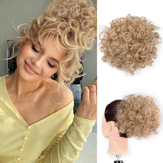 Buy dj18-22 Messy Curly Fluffy Hair Bun Clip in Ponytail Hair Extensions