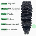 Human Hair Deep Wave Clip in Hair Extensions