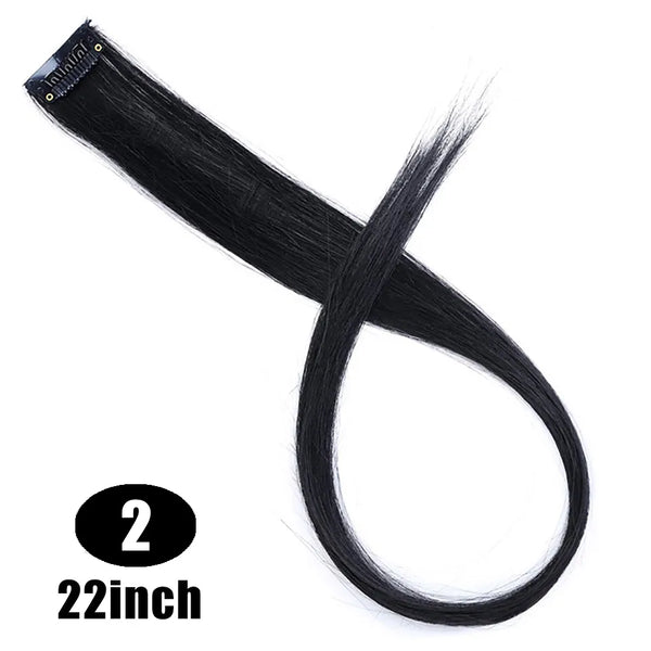 22 Inch Synthetic Colored Highlight Hair Extensions