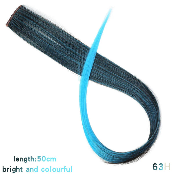 22 Inch Synthetic Colored Highlight Hair Extensions