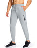 MUZEGE Men's Athletic Joggers Sweatpants Lightweight Running Light Grey Size L