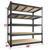 Heavy Duty Metal Garage Shelving Rack 2000lbs 4/5/6-Tier Steel Shelf 60"/72"/84"