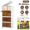 4-Tier Foldable Storage Bins with Lid Front Magnetic Door Collapsible Stackable Closet Organizer Containers with 4Pcs 360¡ Rotatable Wheels