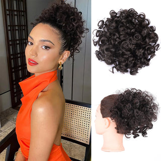 Buy dj4-33 Messy Curly Fluffy Hair Bun Clip in Ponytail Hair Extensions