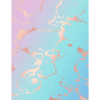 Notebook: Deep Blue and Pastel Hue Marble and Rose Gold - 8.5 x 11, 150 Wide Ruled Pages - Gift for Women and Teen Girls - Paperback