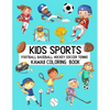 Kids Sports Kawaii Coloring Book Football Baseball Hockey Soccer Tennis: Cute Coloring Pages for Toddlers and Children - Paperback