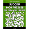 Sudoku 1,000 Puzzles, 500 Easy and 500 Medium: Keep Your Brain Active For Hours With This Sudoku Puzzle Book - Paperback