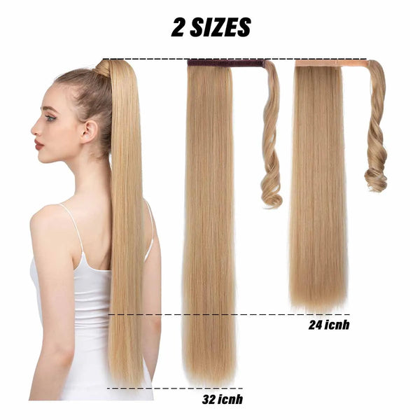 Synthetic Straight Ponytail Hair Extension Clip in