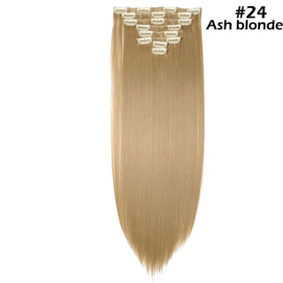 Buy ash-blonde Long Straight Clip in on Hair Extensions