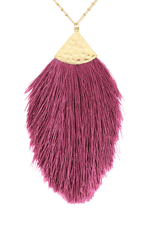 Buy dark-purple Tassel Pendant Necklace