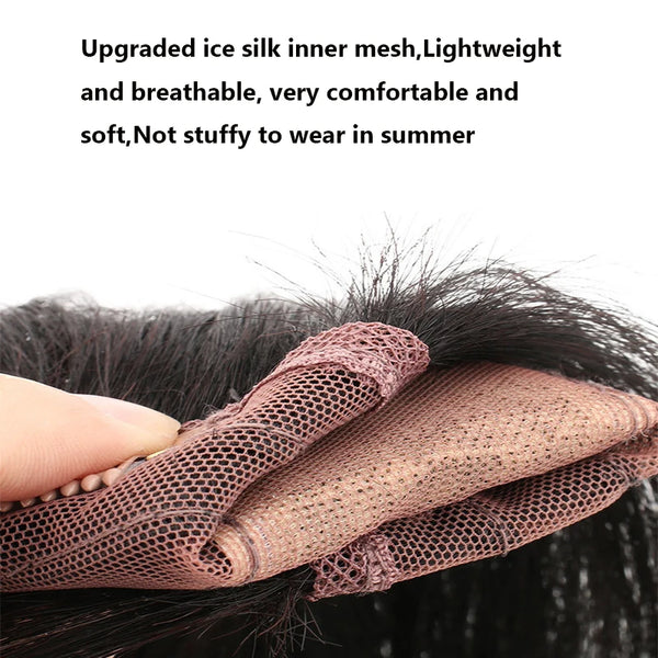 Women Toupee With Bangs Breathable 100% Real Human Hairpiece Blonde Color Wigs