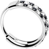 20G CZ Double Row Checkerboard Implant Grade Titanium Nose Hoop