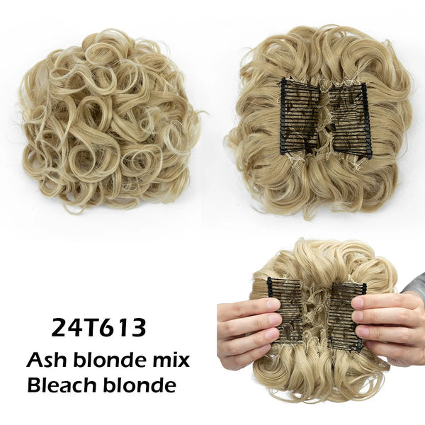 LARGE Comb Clip in Curly Hair Extension