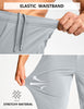 MUZEGE Men's Athletic Joggers Sweatpants Lightweight Running Light Grey Size L