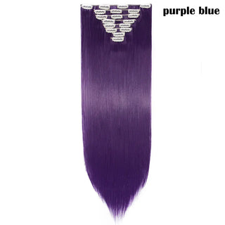 Buy purple-blue Long Straight Clip in on Hair Extensions