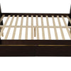 Solid Wood Twin Over Full Bunk Bed With Two Storage Drawers, Espresso