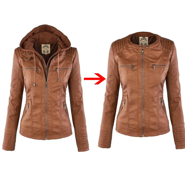 Winter Faux Leather Jacket Women