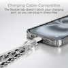 HyperGear TECHcessories Silver Chain with Black Vegan Leather Universal Crossbody Phone Strap