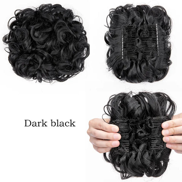 LARGE Comb Clip in Curly Hair Extension