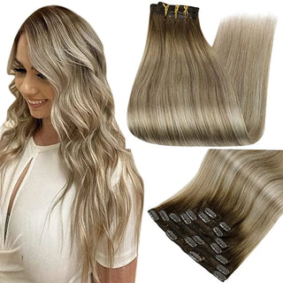 Buy 3-8-22 Double Weft Hair Extensions Human Hair for Woman