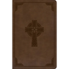 KJV Large Print Personal Size Reference Bible, Brown Celtic Cross Leathertouch - Imitation Leather