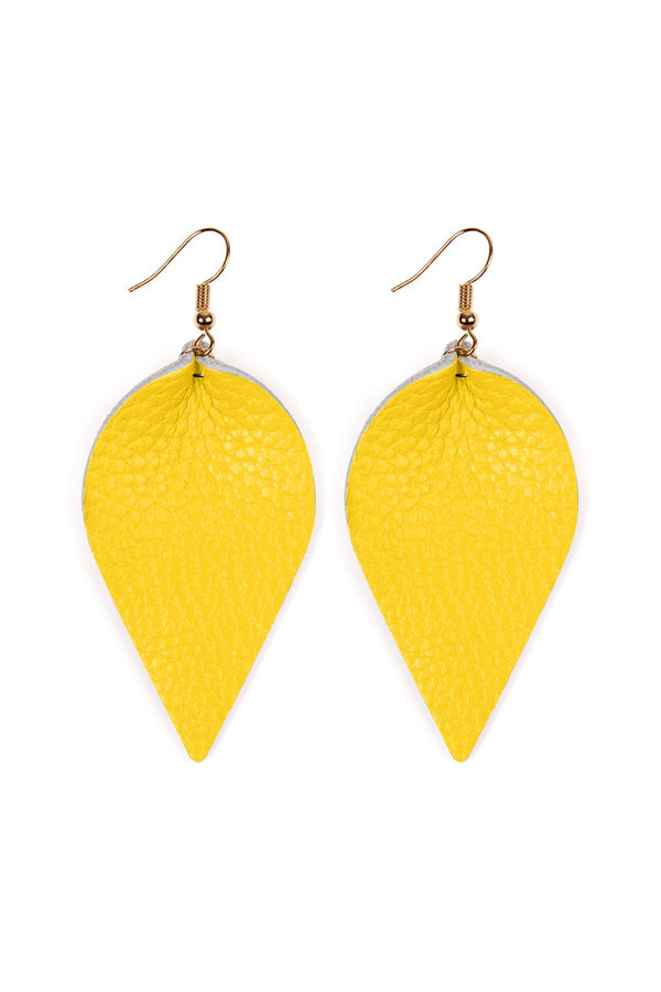 Teardrop Shape Genuine Leather Earrings