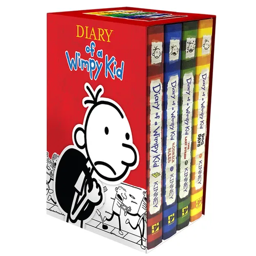 Diary of a Wimpy Kid Box of Books 1-4 Hardcover Gift Set: Diary of a Wimpy Kid, Rodrick Rules, the Last Straw, Dog Days - Hardcover