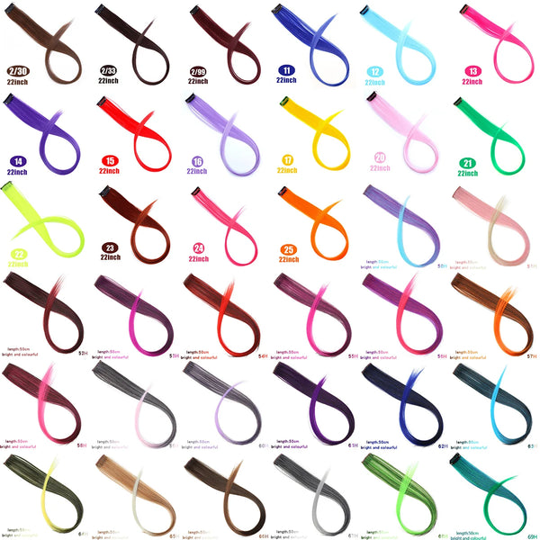 Synthetic Rainbow Highlighted Hair