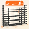 Multi Layers - Shoe Rack Organizer Column Storage Shelf Entryway w/ Hooks