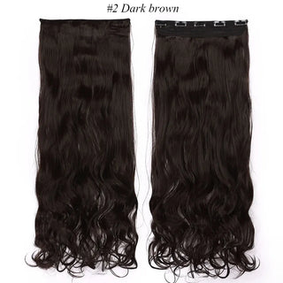 Buy dark-brown Synthetic Long Wavy Clip in