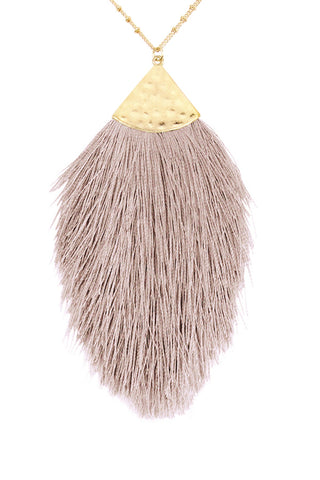 Buy light-brown Tassel Pendant Necklace