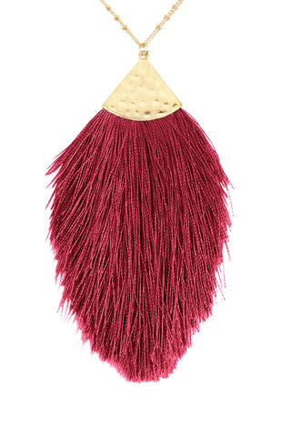 Buy plum Tassel Pendant Necklace
