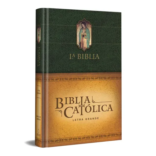 La Biblia Católica: Tamaño Grande, Edición Letra Grande. Tapa Dura, Verde, Con Virgen - Hardcover