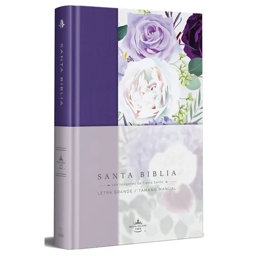 Biblia Rvr1960 Tapa Dura Y Tela Morada Con Flores Tamaño Manual / Spanish Bible Rvr 1960 Handy Size Large Print Hardcover Cloth with Purple Floral - Hardcover