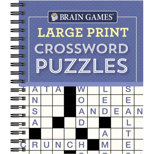 Brain Games - Large Print Crossword Puzzles (Purple) - Spiral