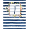 T: Letter T Monogram Initial Notebook - 8.5" x 11" - 100 pages, Dot Bullet Grid Pages- Watercolor Floral Notebook - Paperback