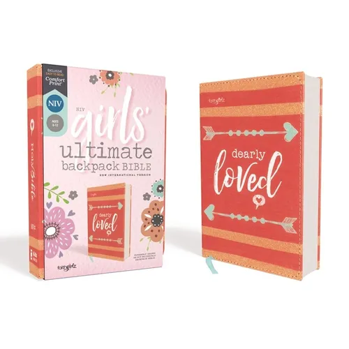 Niv, Girls' Ultimate Backpack Bible, Faithgirlz Edition, Compact, Flexcover, Coral, Red Letter Edition, Comfort Print - Paperback