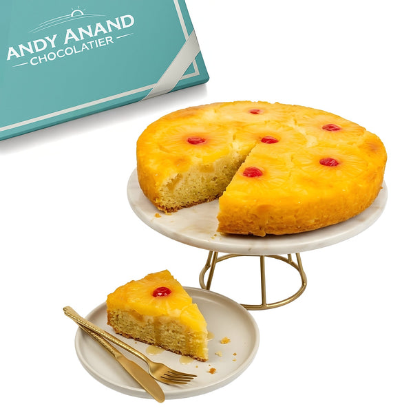 Andy Anand Sugar-Free Pineapple Upside-Down Cake, 9-Inch – Caramelized Pineapple, Keto & Diabetic-Friendly, No Preservatives, Birthday Gift