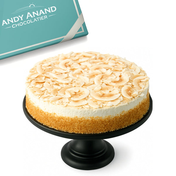Andy Anand Sugar-Free Coconut Lemon Cake 2.8 Lb | Real Lemon Ganache & Shredded Coconut | Stevia Sweetened | Keto & Diabetic-Friendly | Freshly Baked to Order, Never Frozen
