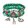 Natural Stone Hamsa Ball Bracelet BR2221-4 (12PC)