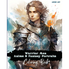Anime Art Warrior Men Anime & Fantasy Portraits Coloring Book: 48 unique high quality pages - striking detailed designs - includes names and role-play - Paperback